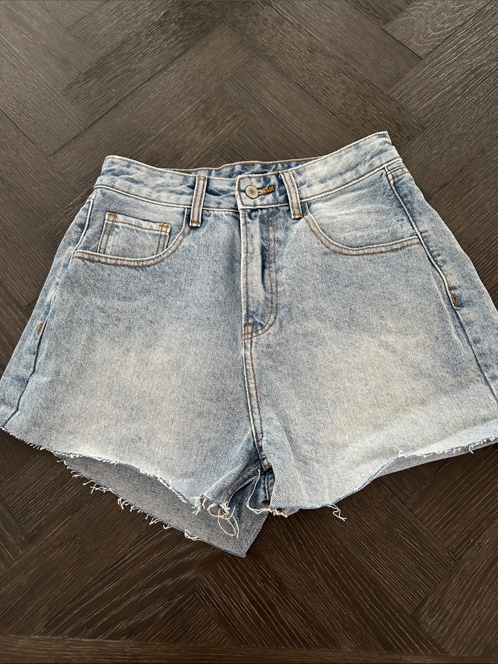 John Galt Brandy Melville Women's High-Rise Light Wash Denim Shorts Sz Small